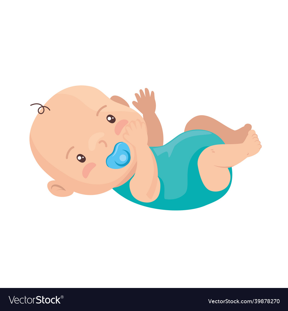 Cute baby with pacifier Royalty Free Vector Image