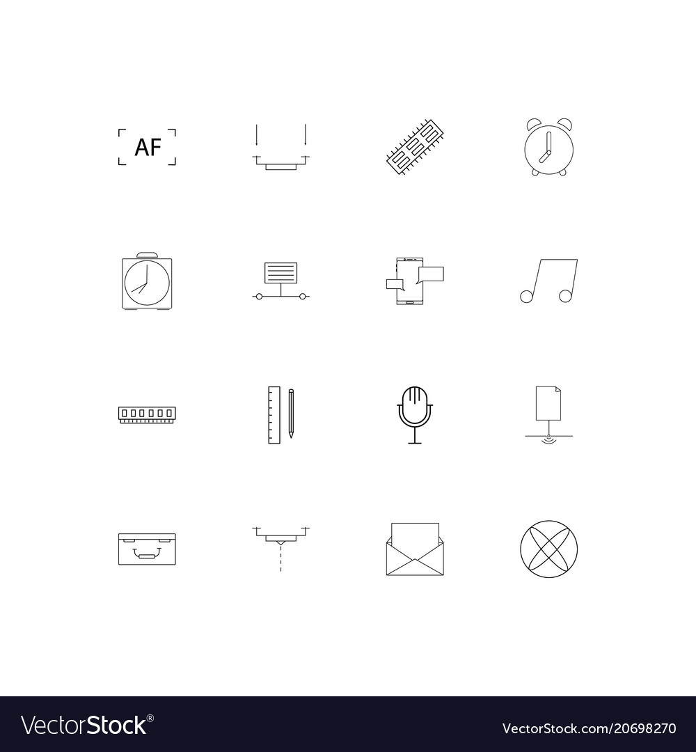 Devices simple linear icons set outlined