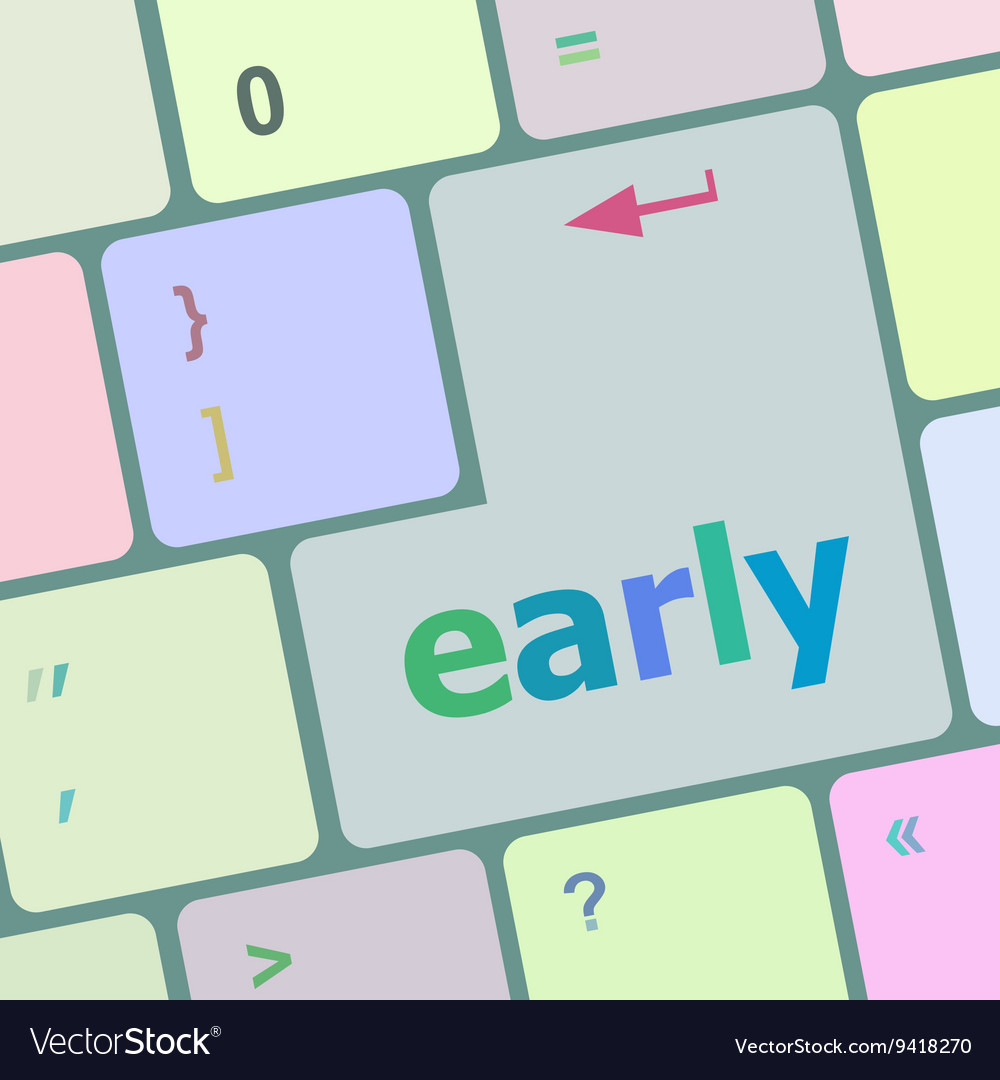 Early button on computer pc keyboard key
