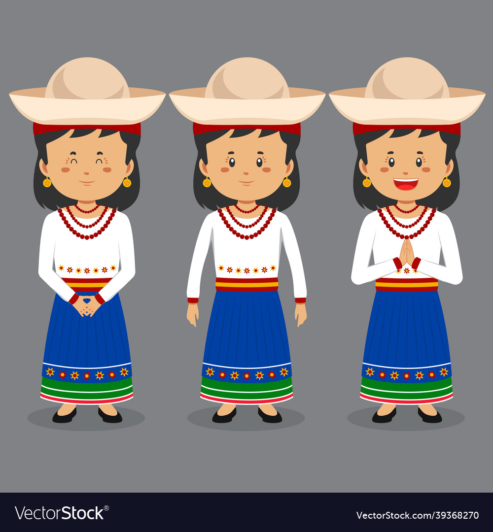 Ecuador character with various expression