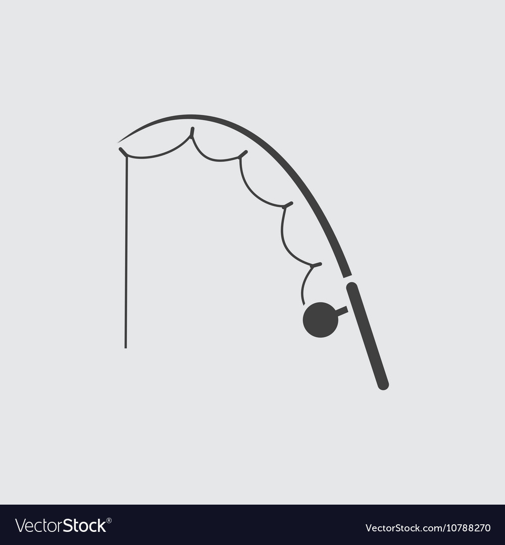 Fishing rod icon or tackle Royalty Free Vector Image