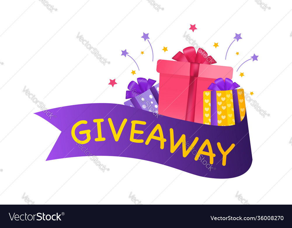 Giveaway banner trendy ribbonholiday concept Vector Image