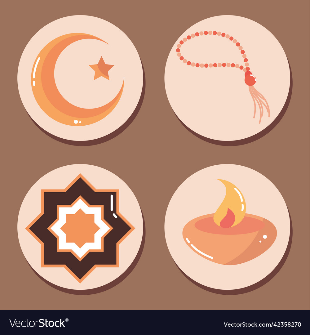 Icons Set Islamic Royalty Free Vector Image - VectorStock