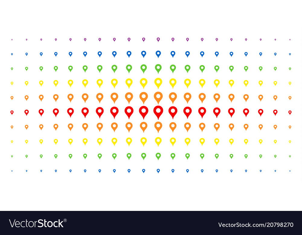 Map pointer spectrum halftone pattern vector image Map pointer spectrum halftone pattern