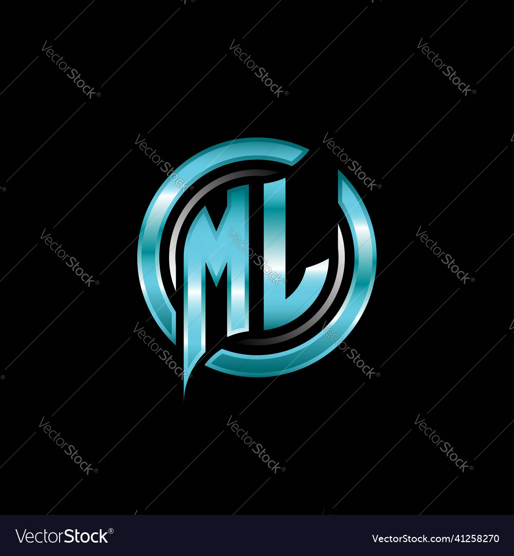 Ml initial monogram logo circle rounded