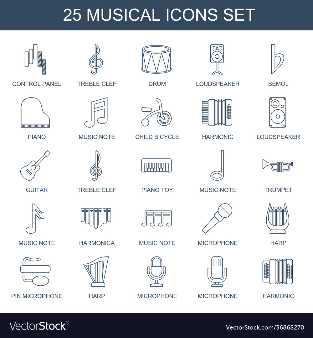 Musical Icons Royalty Free Vector Image - Vectorstock