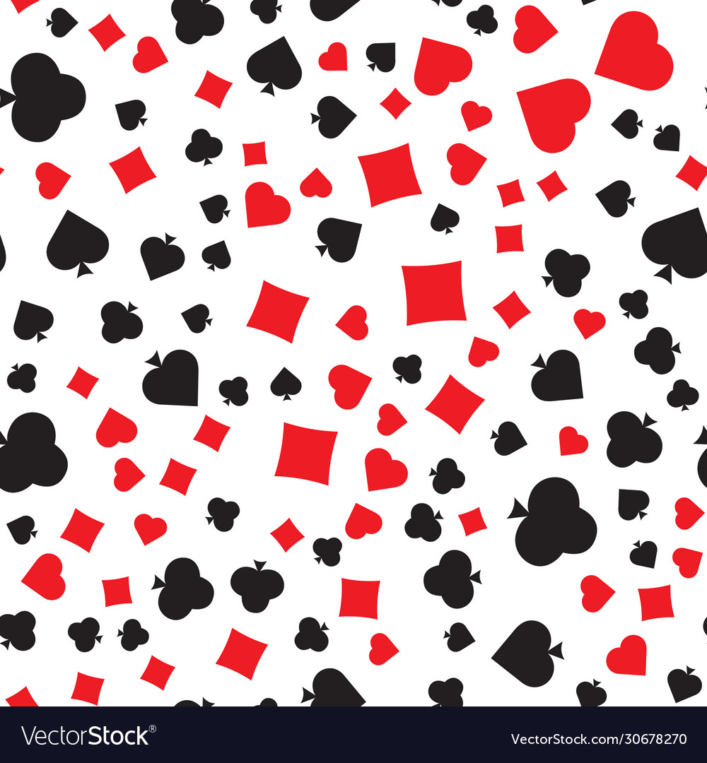 Playing cards suit seamless random pattern Vector Image Playing cards suit seamless random pattern