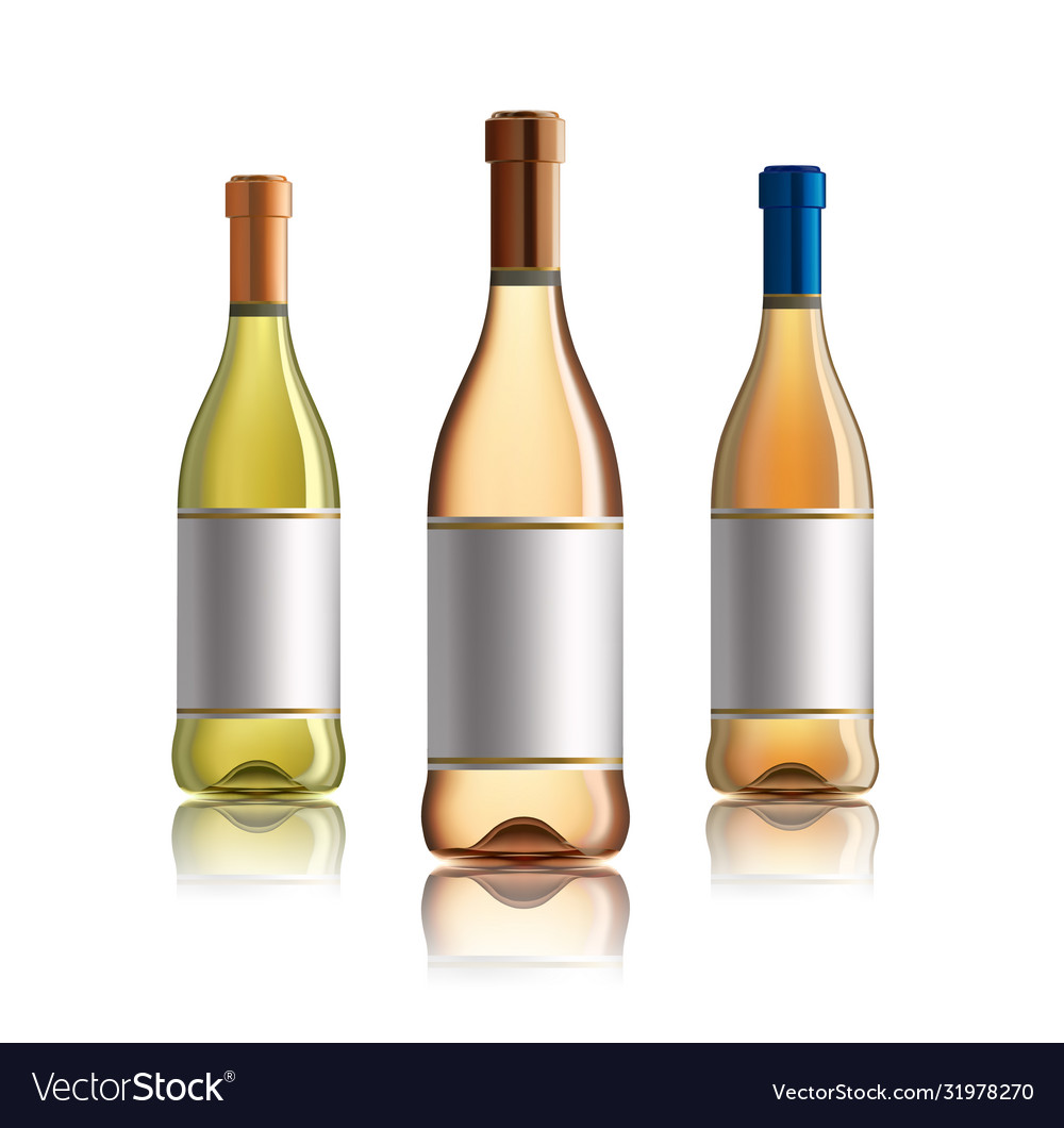 Red wine bottle set white rose and wine Royalty Free Vector