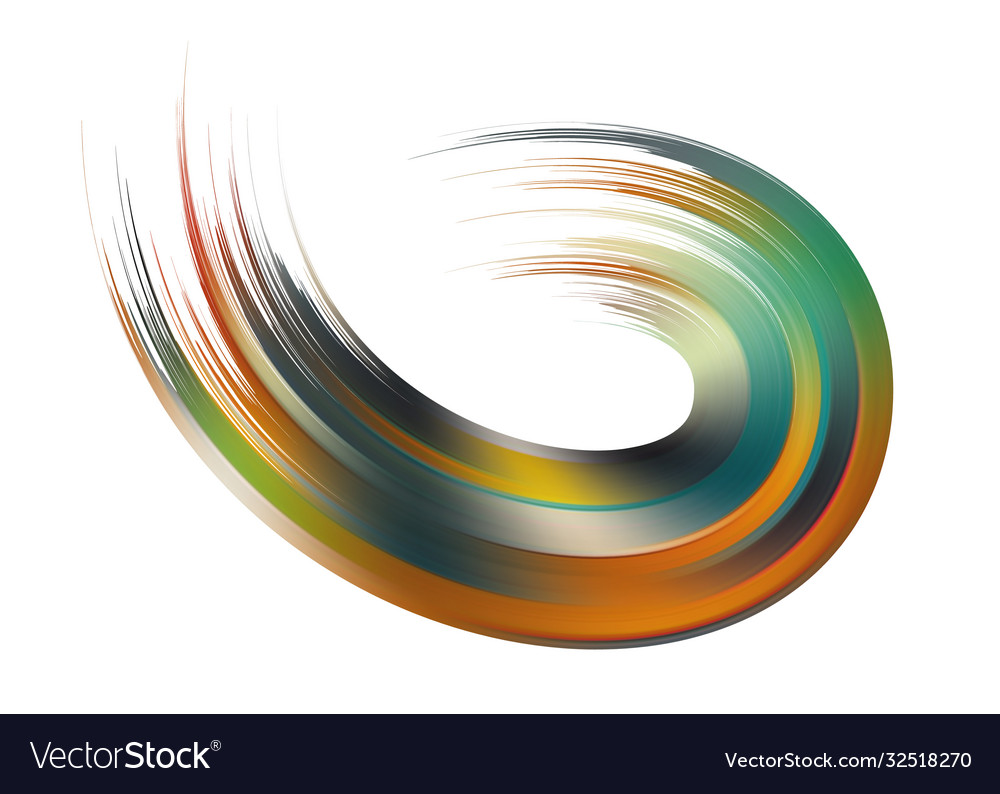 Ribbon flow color swirl wave sea isolated random