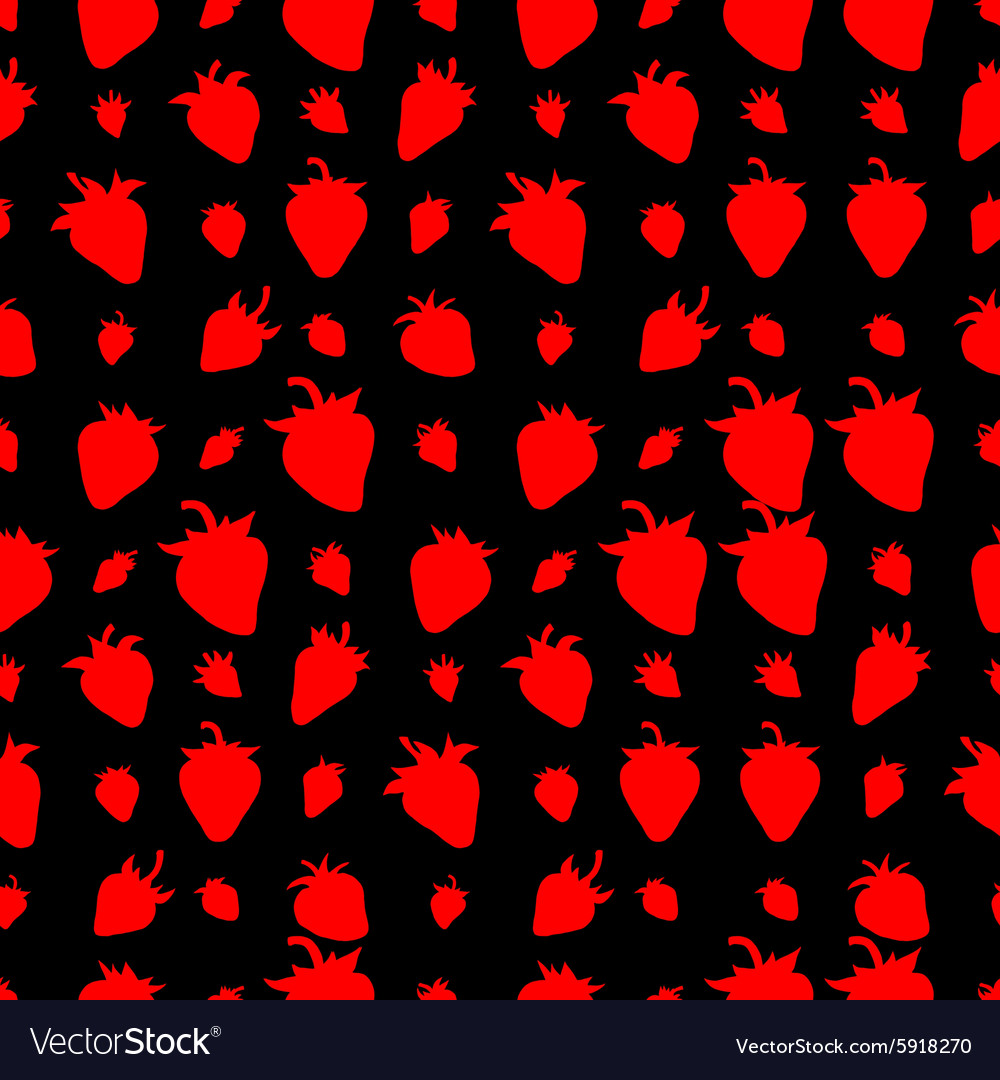 Seamless pattern set red strawberries