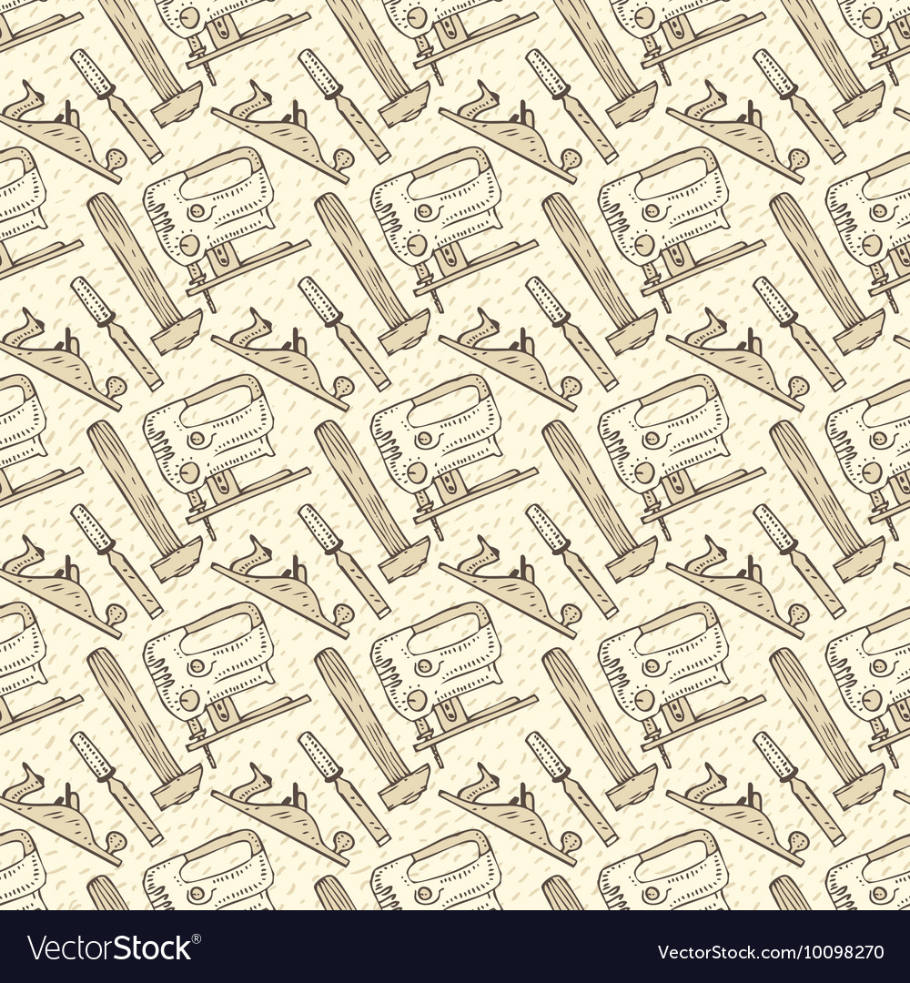 Seamless pattern with tools in retro style