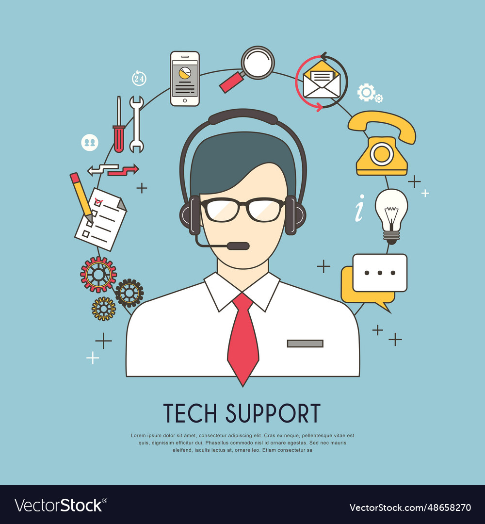 Tech support concept vector image Tech support concept