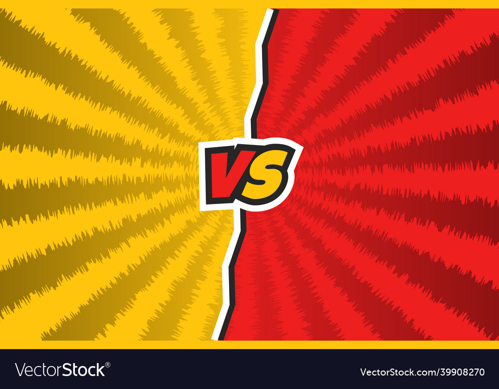 Versus vs battle screen background red and yellow