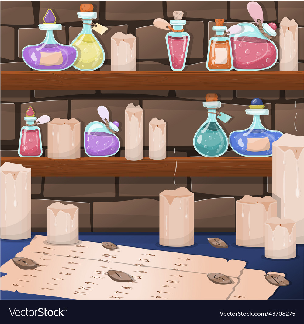 A set of magic bottles and flasks colorful Vector Image A set of magic bottles and flasks colorful
