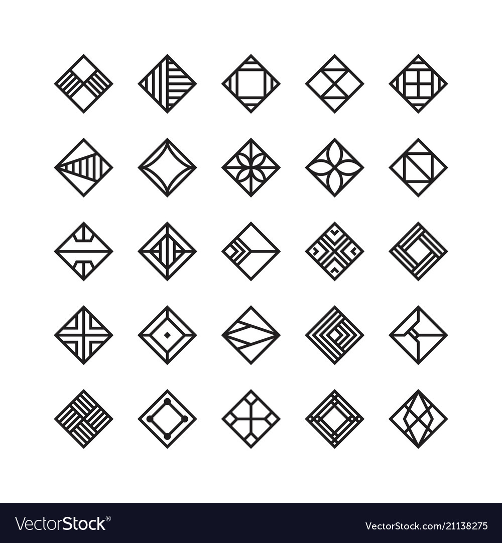 Diamond shape geometric icon ornament