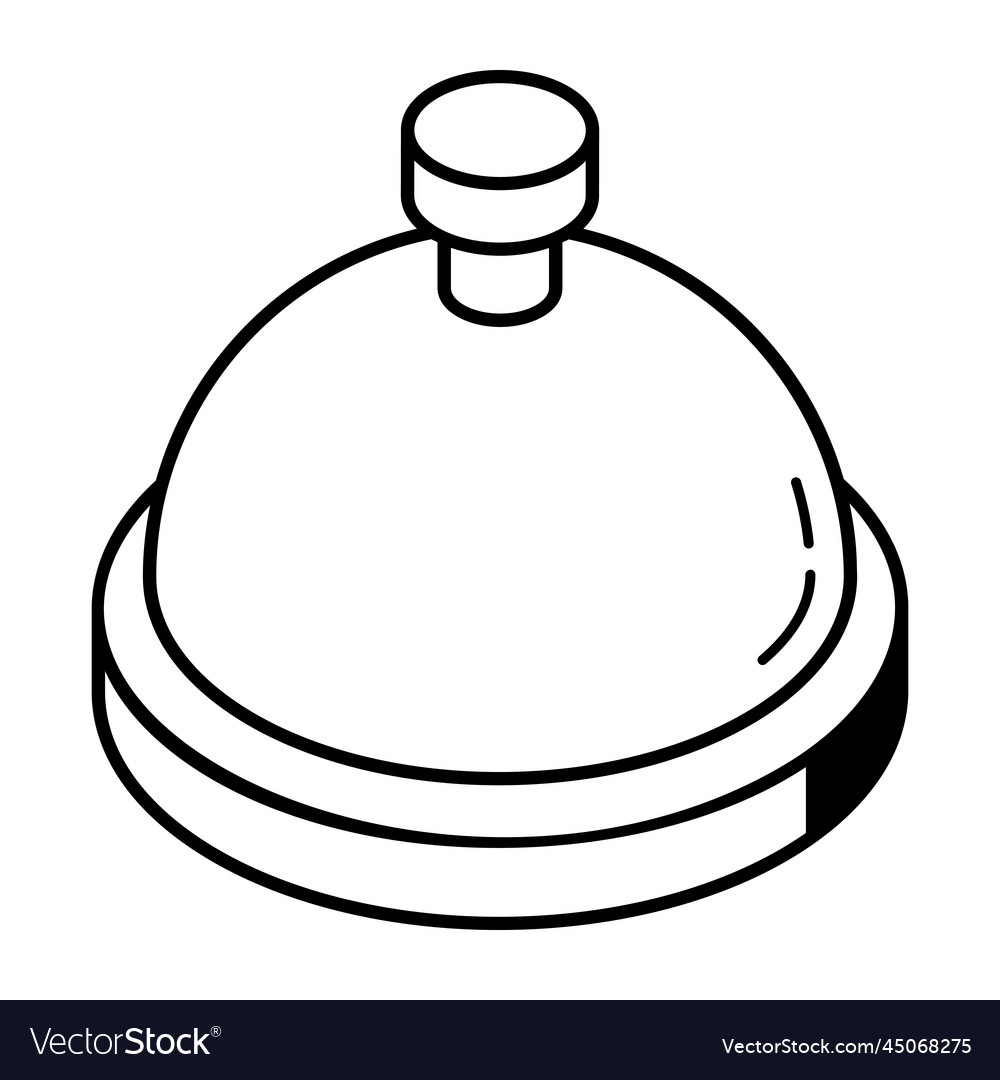 Dinner dish line icon of a cloche Royalty Free Vector Image