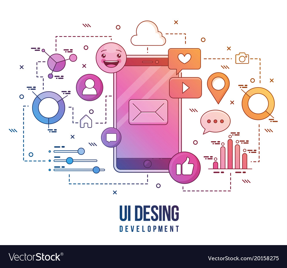 Flat for ui-ux design web Royalty Free Vector Image