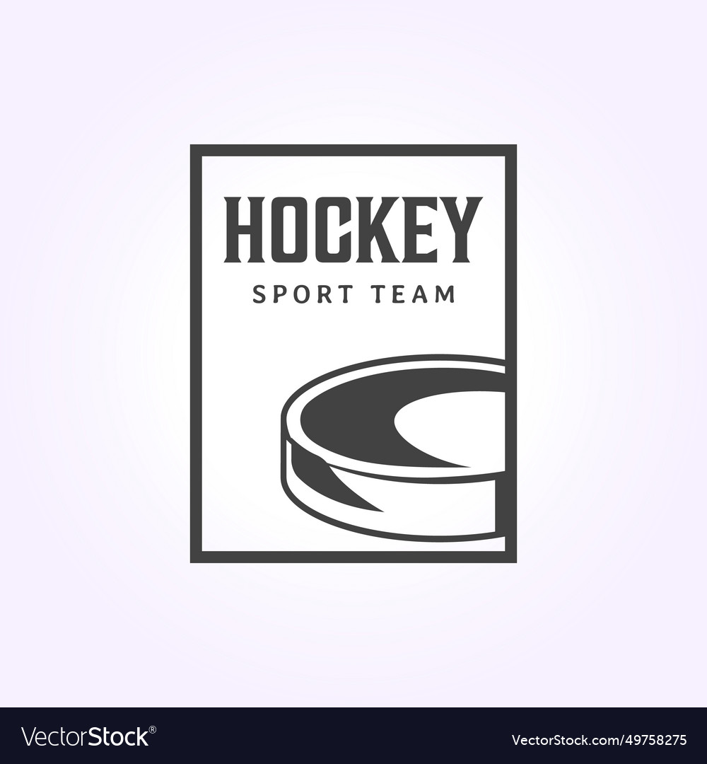 Hockey logo label simple design template Vector Image