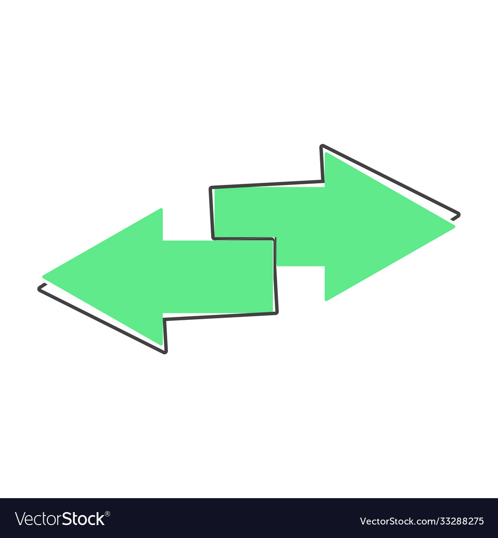 Image two arrows right arrow and left vector image Image two arrows right arrow and left