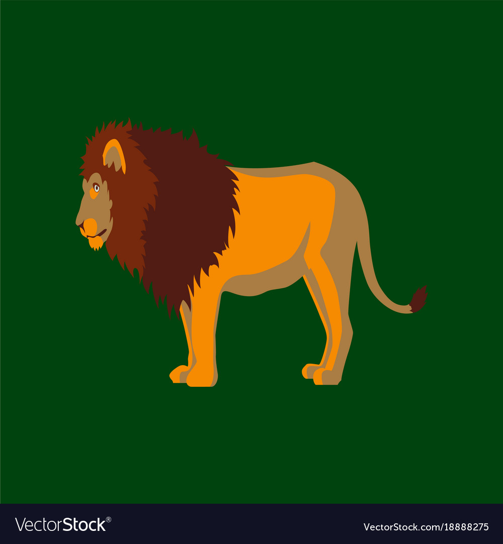 In flat style lion Royalty Free Vector Image - VectorStock