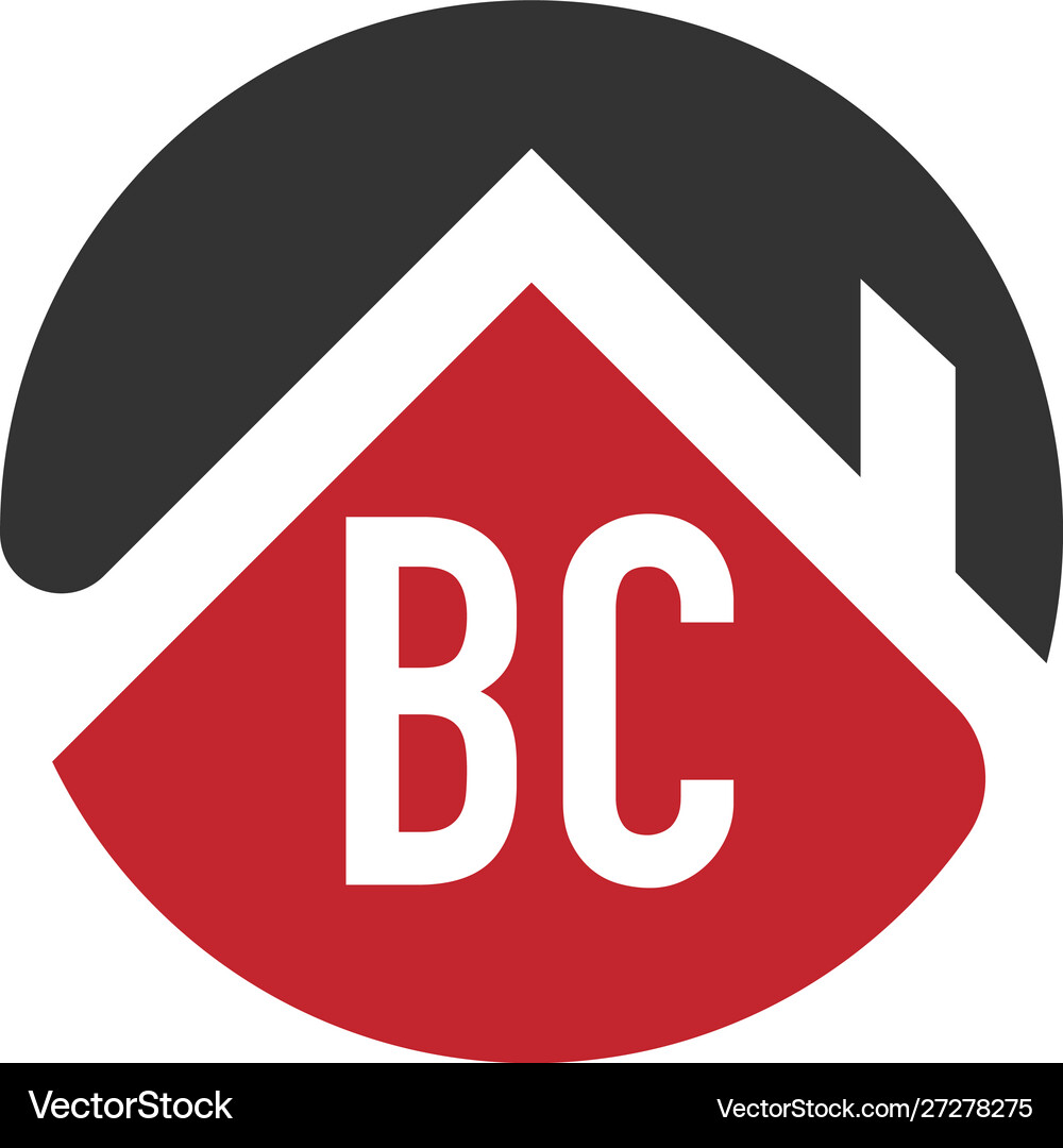 Initial letter bc building logo design template Vector Image