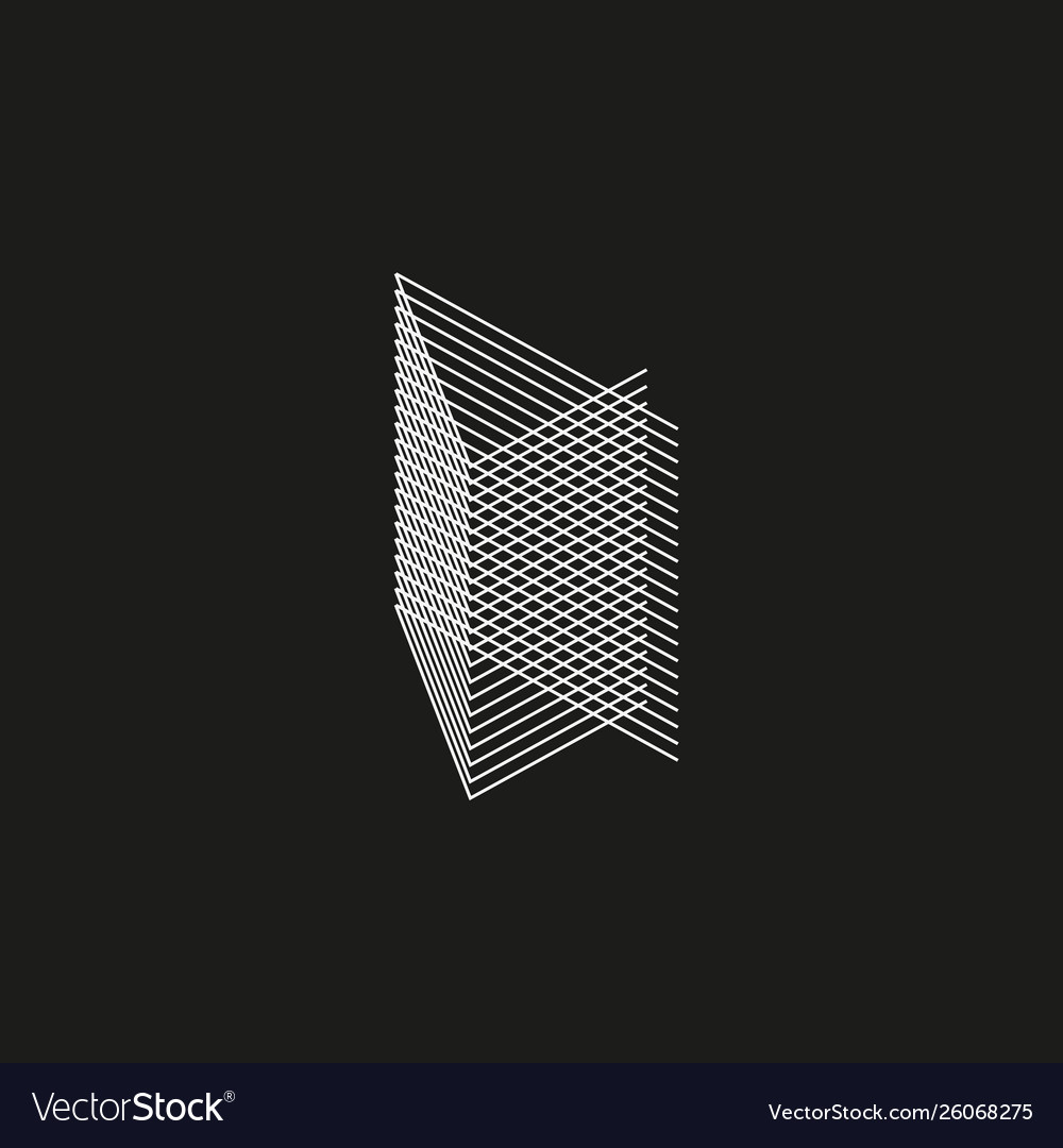 Isometric geometric font line blend style number