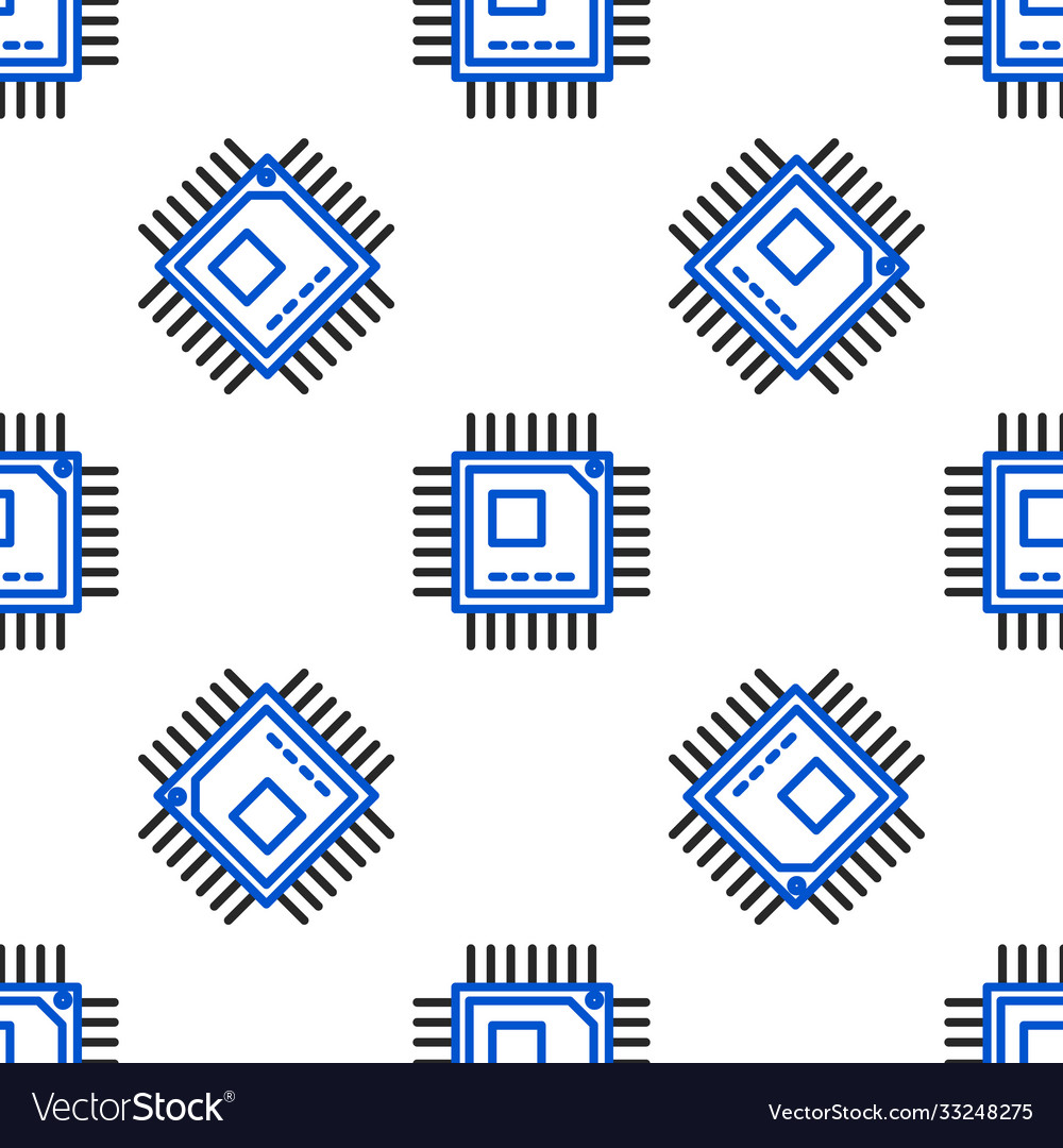 Line computer processor with microcircuits cpu vector image Line computer processor with microcircuits cpu