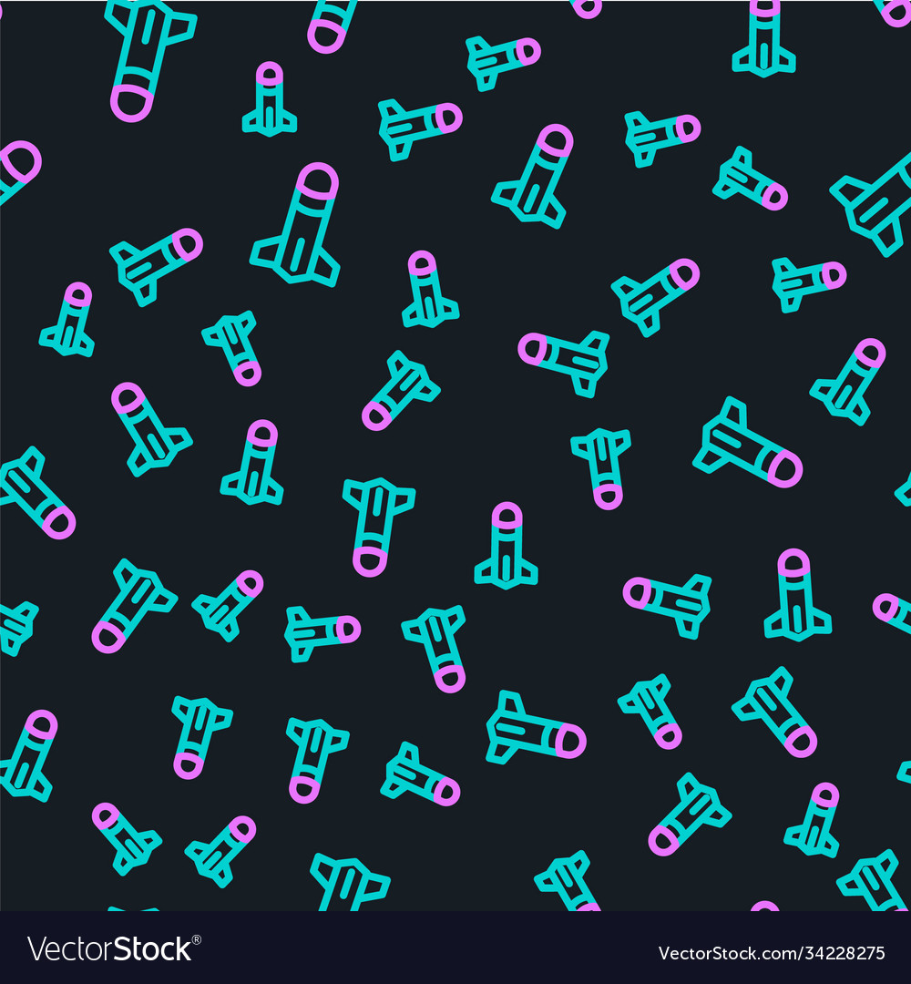 Line rocket icon isolated seamless pattern Vector Image Line rocket icon isolated seamless pattern