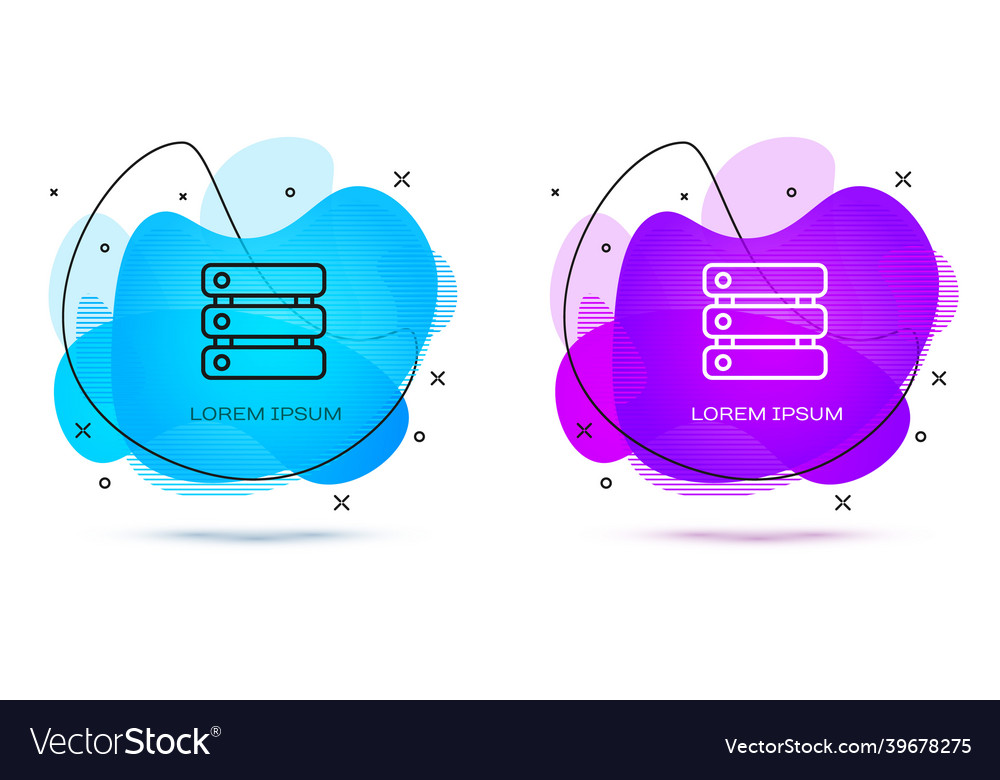 Line server data web hosting icon isolated vector image Line server data web hosting icon isolated