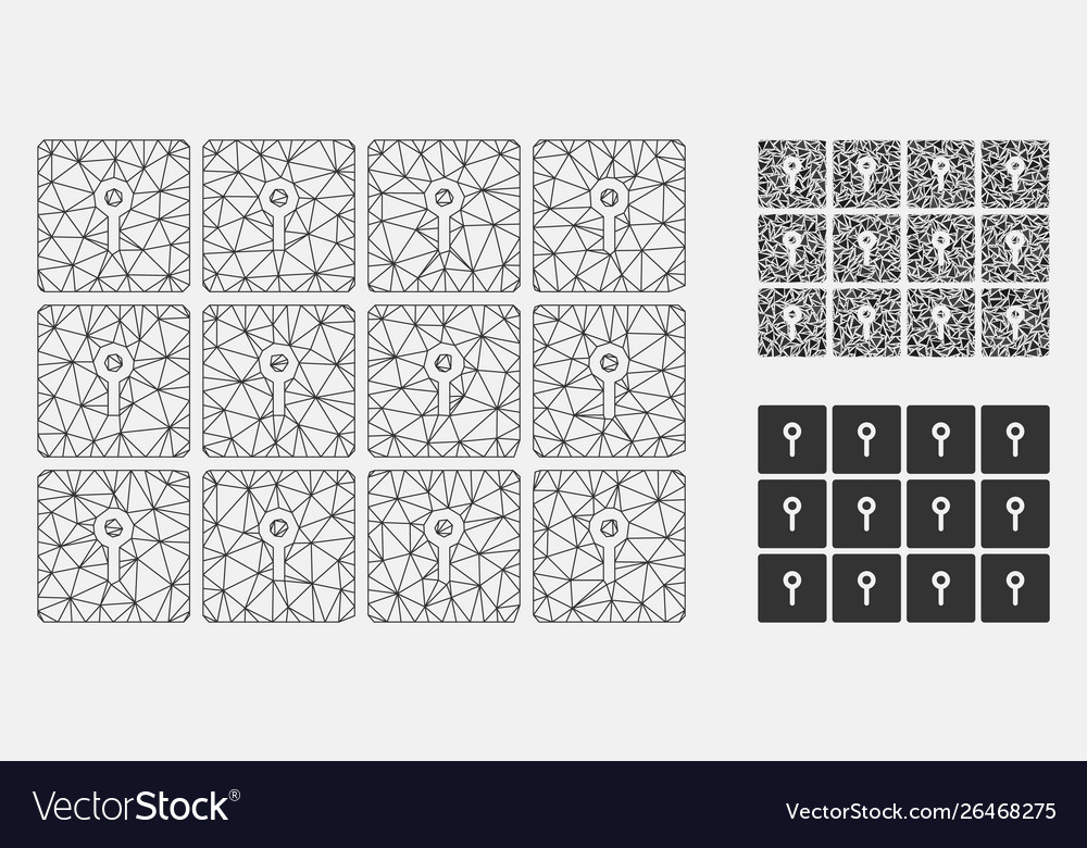 Lockers mesh network model and triangle vector image Lockers mesh network model and triangle