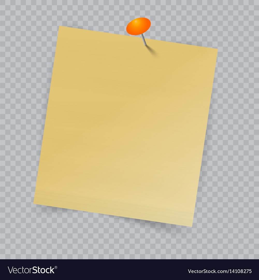 Note paper with pin on checkered background