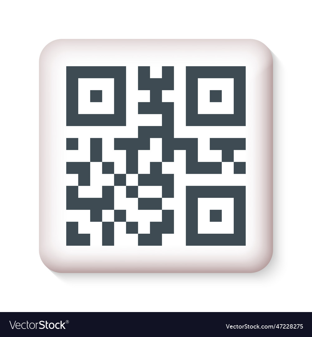 Qr code 3d icon qrcode for scan security concept vector image Qr code 3d icon qrcode for scan security concept