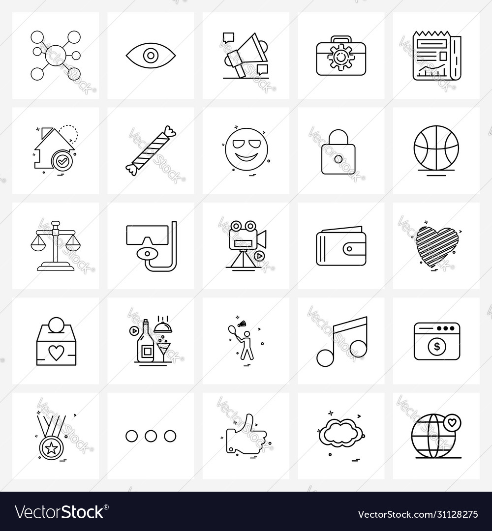 Set 25 simple line icons for web and print