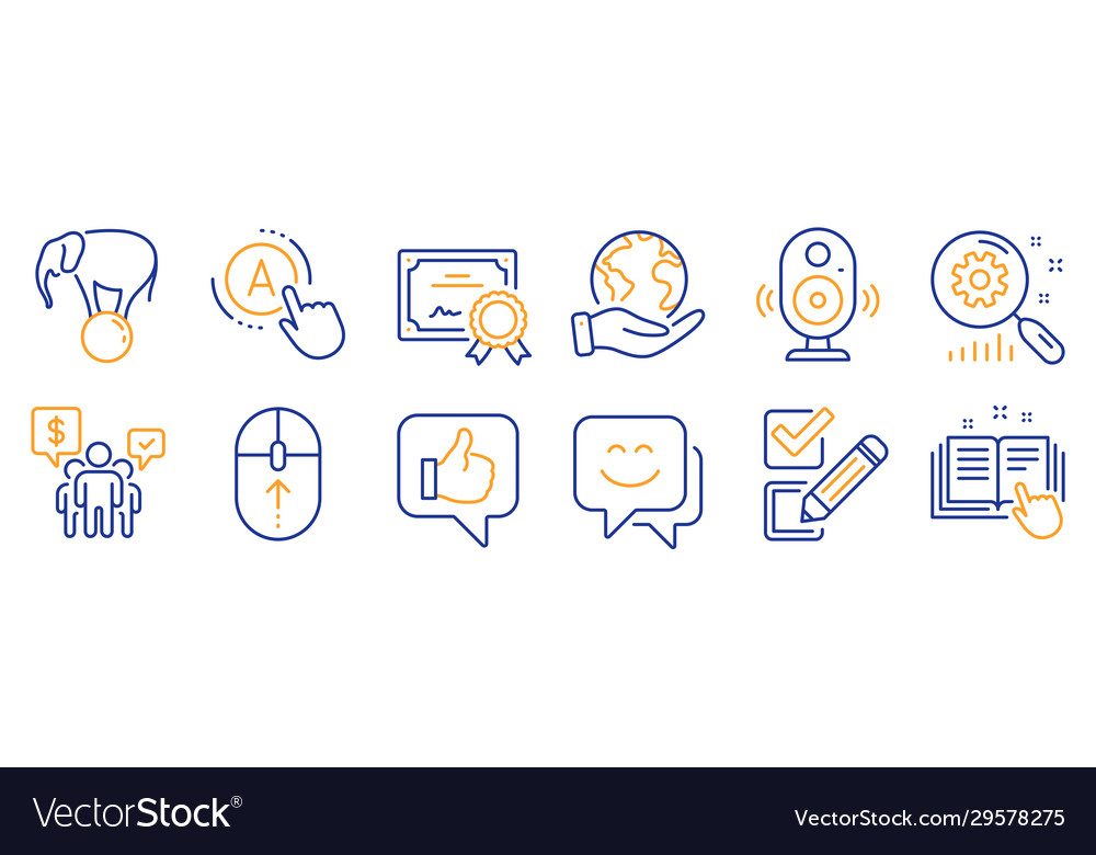 Set business icons such as speaker checkbox vector image Set business icons such as speaker checkbox