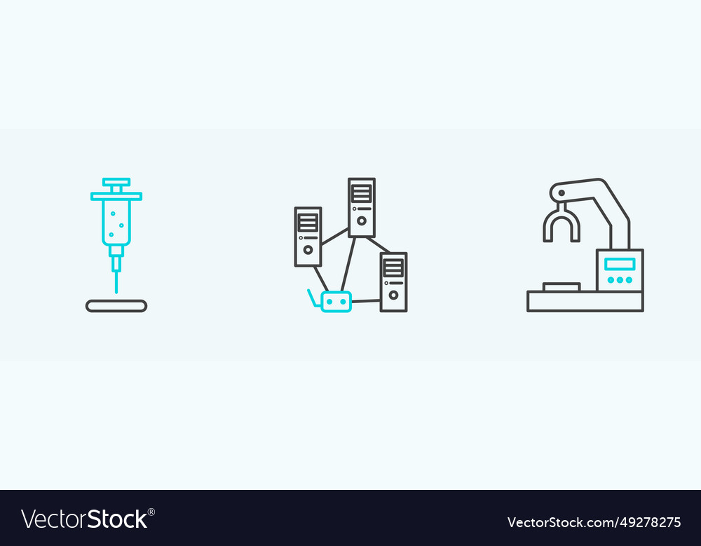 Set line robotic robot arm hand factory syringe