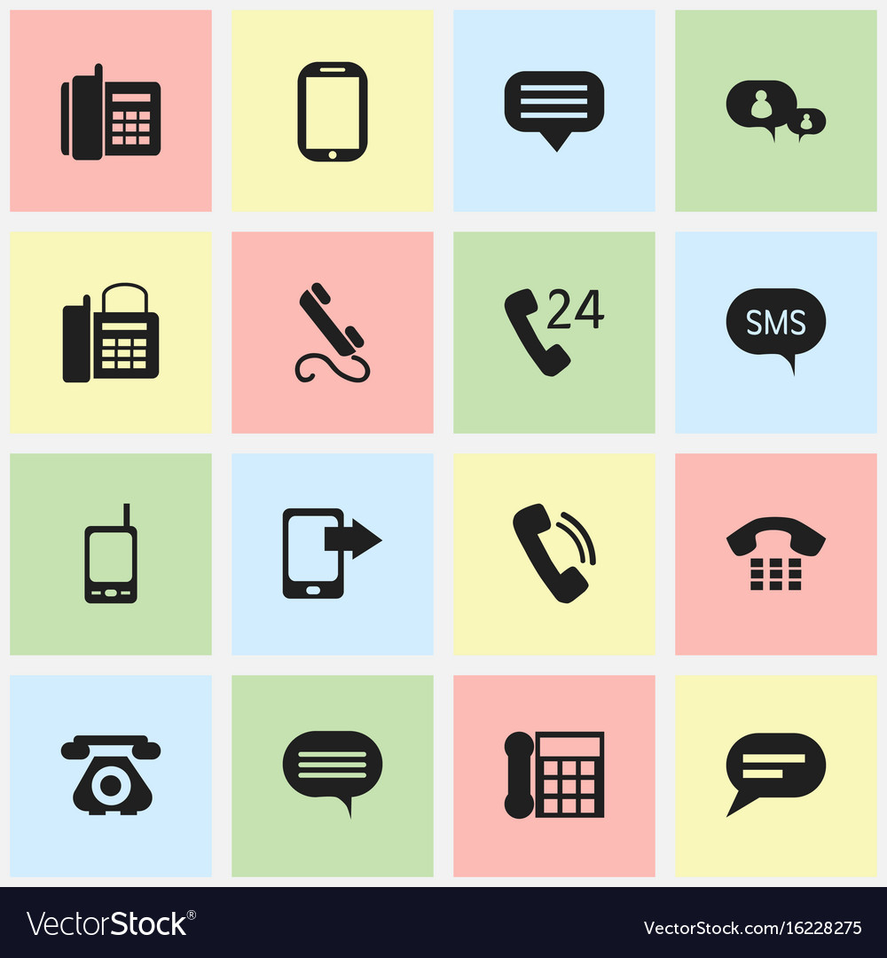 Set of 16 editable device icons includes symbols