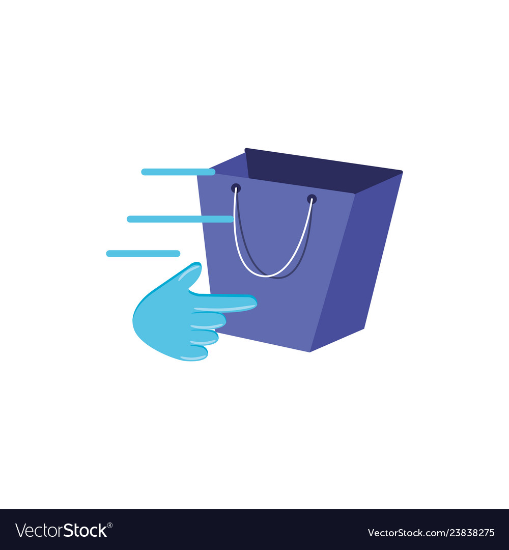 Shopping bag with hand pointer