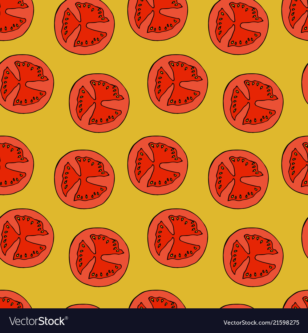 Tomato slice seamless pattern