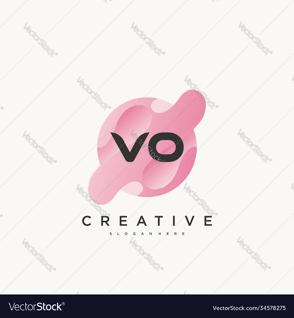 Vo Anfangsbuchstabe buntes Logo Icon Design