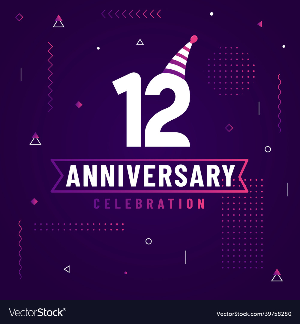 12 years anniversary greetings card