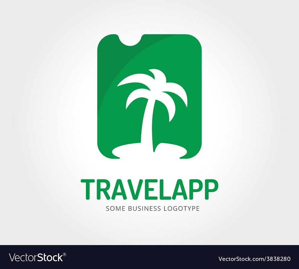 Abstract travel palm logo template