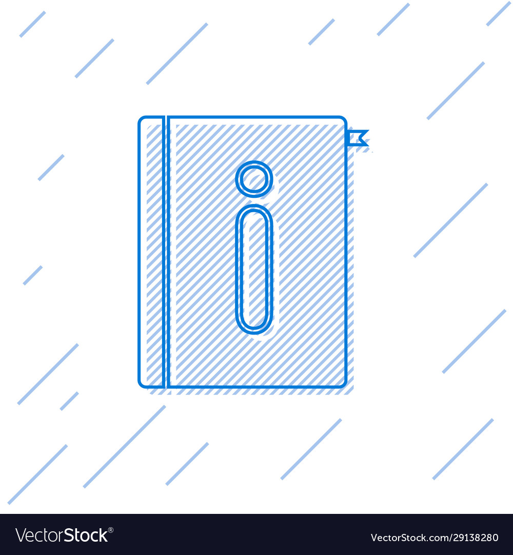 Blue line user manual icon isolated on white Vector Image Blue line user manual icon isolated on white