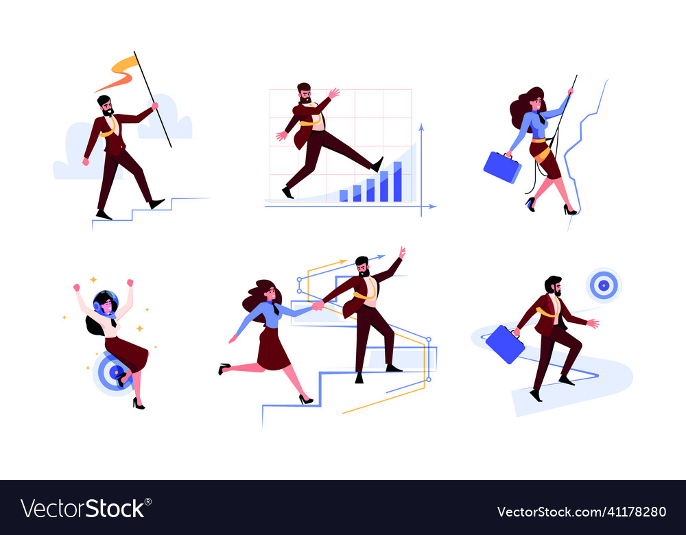 Business goals successful managers team Royalty Free Vector