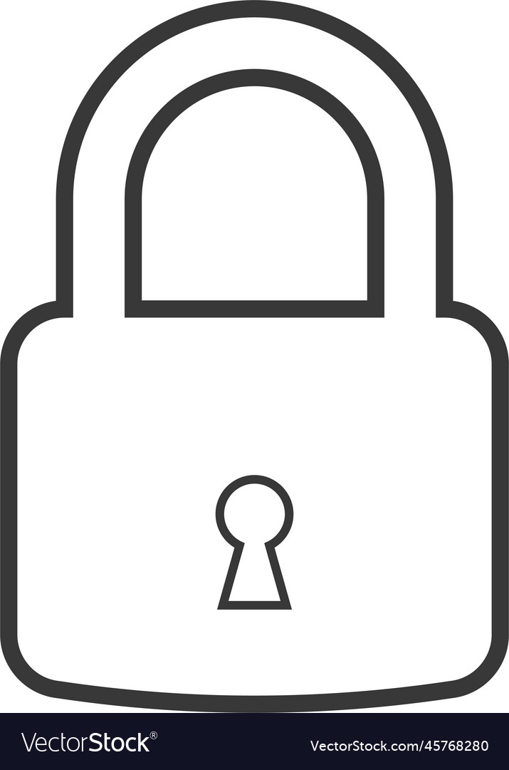 Close outline padlock icon locked and lock