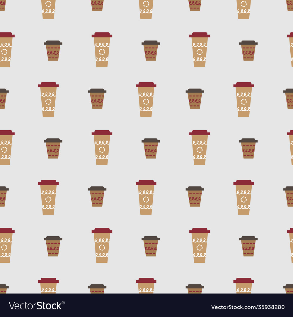 Coffee mugs hand drawn seamless pattern