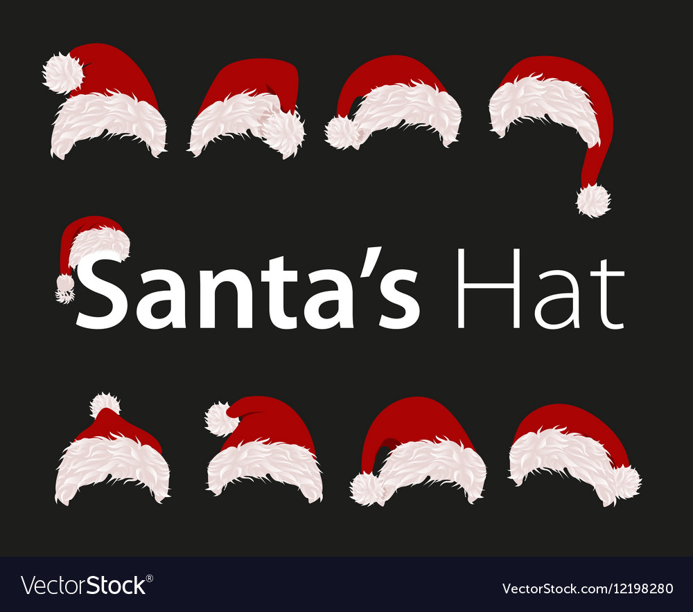 Collection of red santa hats