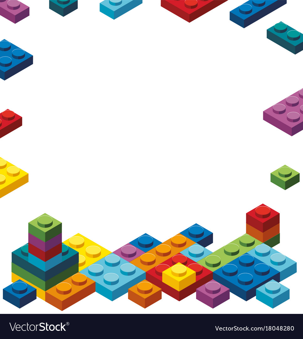 Colorful Toy Block Border Template