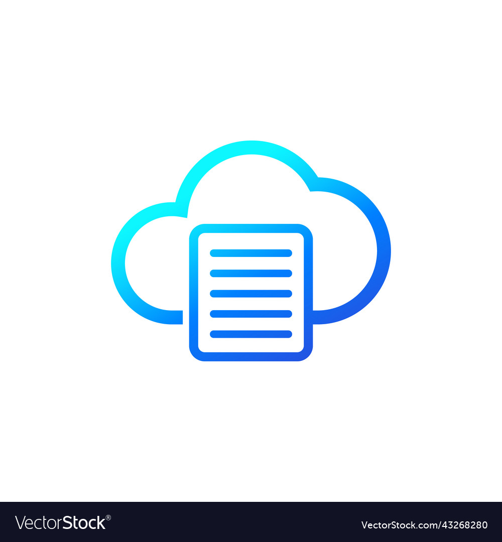 Document in cloud icon for web