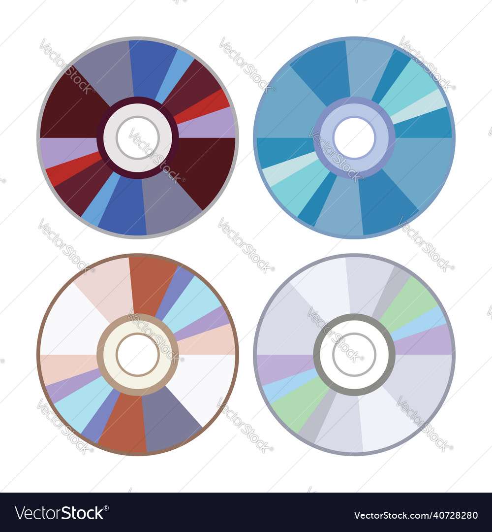 Dvd or cd disc icons Royalty Free Vector Image