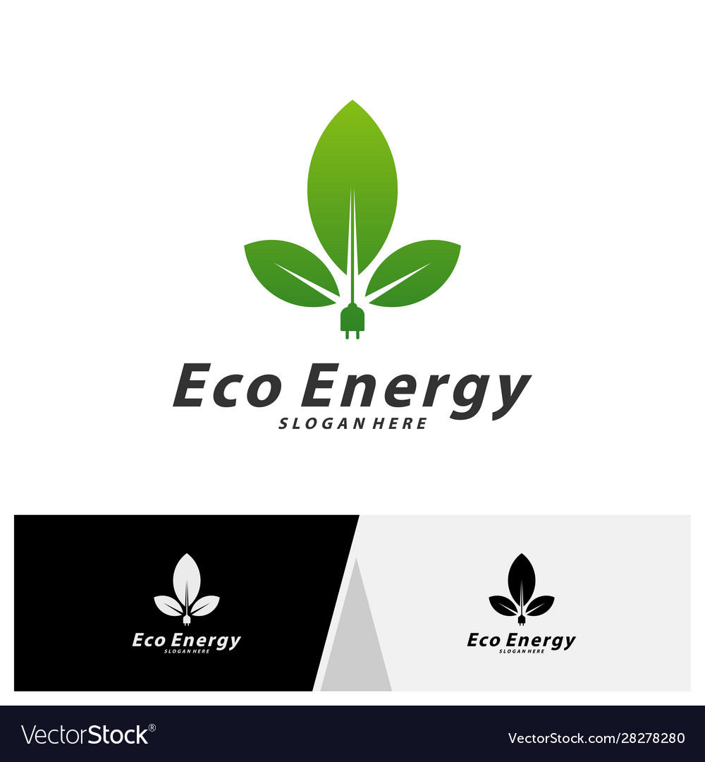 Eco energy logo template design emblem Royalty Free Vector